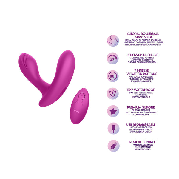 Viben Epiphany Clitoral Rollerball Panty Vibe - Berry
