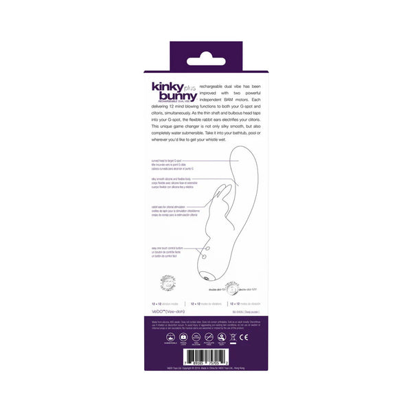 VeDO Kinky Bunny Plus Rechargeable Rabbit Vibrator - Purple