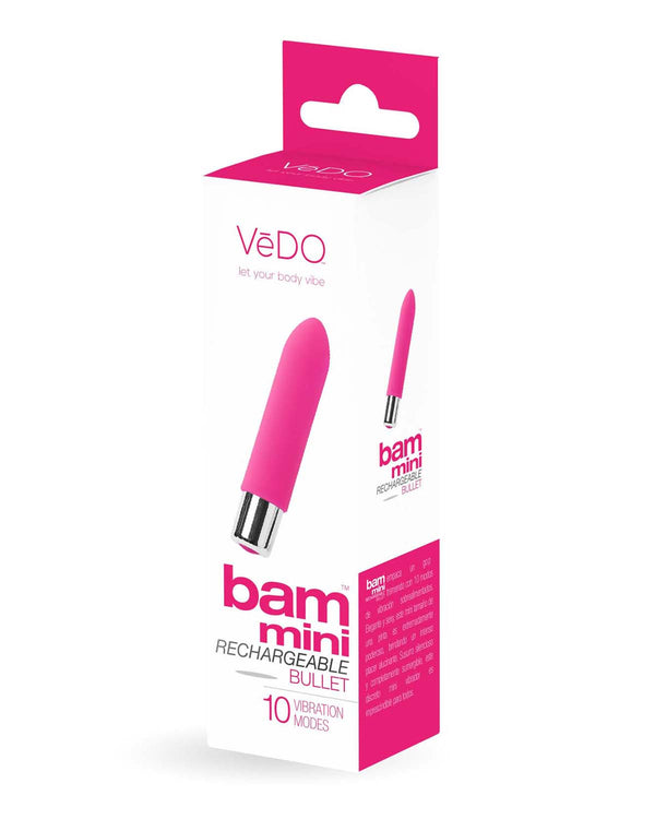 VeDO Bam Mini Rechargeable Bullet Vibrator - Foxy Pink